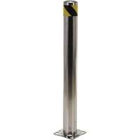 Safety Bollard, Stainless Steel, 42" H x 8" W, Silver Absolute Business Supply