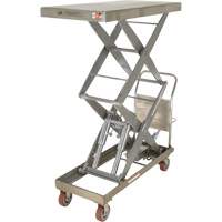 Manual Hydraulic Scissor Lift Table, 47-1/2" L x 24" W, Partial Stainless Steel, 1500 lbs. Capacity Absolute Business Supply