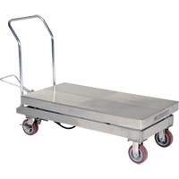 Manual Hydraulic Scissor Lift Table, 47" L x 24" W, Partial Stainless Steel, 2000 lbs. Capacity Absolute Business Supply