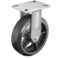 Roulette robuste avec plaque, Pivotant, 6" (152,4 mm), Caoutchouc, 450 lb (204 kg) Absolute Business Supply