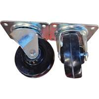 Plate Caster, Swivel, 4" (101.6 mm), Rubber, 225 lbs. (102 kg.) Absolute Business Supply