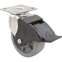 Roulette Emaxx, Pivotant avec frein, 4" (101,6 mm), Envirothane, 1000 lb (453,6 kg) Absolute Business Supply