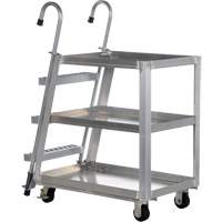 Chariot de pr&eacute;l&egrave;vement de stock, Aluminium, 21-7/8" la x 40" p, 3 tablettes, Capacit&eacute; 660 lb Absolute Business Supply