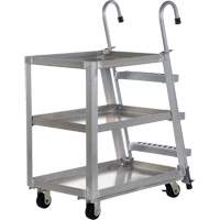 Chariot de pr&eacute;l&egrave;vement de stock, Aluminium, 21-7/8" la x 40" p, 3 tablettes, Capacit&eacute; 660 lb Absolute Business Supply