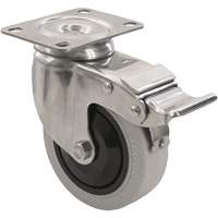2309 Caster with Double Locking Brake, Swivel with Brake, 5" (127 mm), Envirothane Grey, 350 lbs. (158.8 kg.) Absolute Business Supply