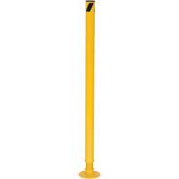 Spring Loaded Bollard, Steel, 42" H x 2-1/8" W, Yellow Absolute Business Supply