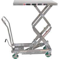 Manual Hydraulic Scissor Lift Table, 36-1/4" L x 19-3/8" W, Stainless Steel, 600 lbs. Capacity Absolute Business Supply