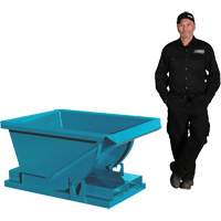 Self-Dumping Hopper, Steel, 1/4 cu.yd., Blue Absolute Business Supply