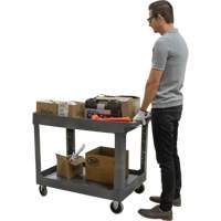 Chariot utilitaire pour l'entretien, 2 tiers, 24-5/8" x 32-1/2" x 40", Capacit&eacute; 550 lb Absolute Business Supply