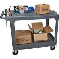 Chariot utilitaire pour l'entretien avec tablette plate, 2 tiers, 25-1/4" x 32-1/4" x 44", Capacit&eacute; 550 lb Absolute Business Supply