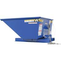Conteneur autobasculeur en style D &agrave; profil bas, Acier, 1/4 vg³, Bleu Absolute Business Supply