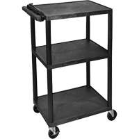 Chariot utilitaire &eacute;lectrique, 3 tiers, 24" x 42" x 18", Capacit&eacute; 300 lb Absolute Business Supply