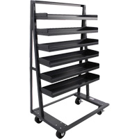 Chariot &agrave; cadre en A robuste &agrave; un c&ocirc;t&eacute; avec 6 plateaux &agrave; rebords, 38" x 25" x 63", Capacit&eacute; 2500 lb Absolute Business Supply