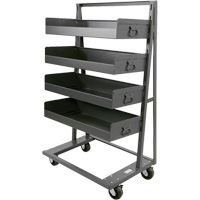 Chariot &agrave; cadre en A robuste &agrave; un c&ocirc;t&eacute; avec 4 grands plateaux &agrave; rebord, 38" x 25" x 63", Capacit&eacute; 2500 lb Absolute Business Supply
