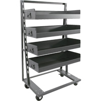 Chariot &agrave; cadre en A robuste &agrave; un c&ocirc;t&eacute; avec 4 grands plateaux &agrave; rebord, 38" x 25" x 63", Capacit&eacute; 2500 lb Absolute Business Supply
