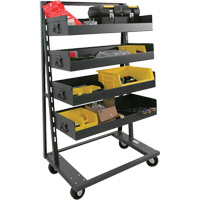 Chariot &agrave; cadre en A robuste &agrave; un c&ocirc;t&eacute; avec 4 grands plateaux &agrave; rebord, 38" x 25" x 63", Capacit&eacute; 2500 lb Absolute Business Supply