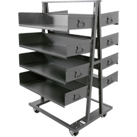 Chariot &agrave; cadre en A robuste &agrave; deux c&ocirc;t&eacute;s avec 8 plateaux &agrave; rebords, 38" x 30" x 63", Capacit&eacute; 2500 lb Absolute Business Supply