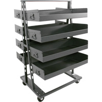 Chariot &agrave; cadre en A robuste &agrave; deux c&ocirc;t&eacute;s avec 8 grands plateaux &agrave; rebords, 38" x 30" x 63", Capacit&eacute; 2500 lb Absolute Business Supply