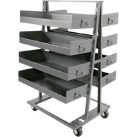 Chariot &agrave; cadre en A robuste &agrave; deux c&ocirc;t&eacute;s avec 8 grands plateaux &agrave; rebords, 38" x 30" x 63", Capacit&eacute; 2500 lb Absolute Business Supply