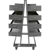 Chariot &agrave; cadre en A robuste &agrave; deux c&ocirc;t&eacute;s avec 8 grands plateaux &agrave; rebords, 38" x 30" x 63", Capacit&eacute; 2500 lb Absolute Business Supply