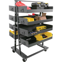 Chariot &agrave; cadre en A robuste &agrave; deux c&ocirc;t&eacute;s avec 8 grands plateaux &agrave; rebords, 38" x 30" x 63", Capacit&eacute; 2500 lb Absolute Business Supply