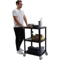 Chariot utilitaire avec tablette plate, 3 tiers, 18-1/8" x 37-3/8" x 27-3/4", Capacit&eacute; 330 lb Absolute Business Supply