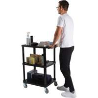 Chariot utilitaire avec tablette plate, 3 tiers, 18-1/8" x 37-3/8" x 27-3/4", Capacit&eacute; 330 lb Absolute Business Supply