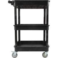 Chariot utilitaire avec tablette &agrave; bordure profonde, 3 tiers, 19" x 39-1/2" x 28-1/4", Capacit&eacute; 330 lb Absolute Business Supply