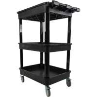 Chariot utilitaire avec tablette &agrave; bordure profonde, 3 tiers, 19" x 39-1/2" x 28-1/4", Capacit&eacute; 330 lb Absolute Business Supply