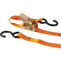 Ratchet Strap, S-Hook, 12' W x 1" L, 2200 lbs. (998 kg) Working Load Limit Absolute Business Supply