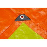 High-Visibility Heavy-Duty Woven Tarp, Polyethylene, Green/Orange, 16' x 20' x 12 mils Absolute Business Supply