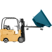 Self-Dumping Hopper, Steel, 2 cu.yd., Blue Absolute Business Supply