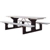 Recycled Plastic Picnic Tables, 6' L x 61-1/2" W, Grey Absolute Business Supply
