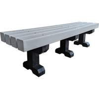 Park Bench, Recycled Plastic, 72" L x 17" W x 17" H, Grey Absolute Business Supply