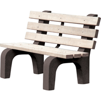 Park Benches, Recycled Plastic, 48" L x 25" W x 31" H, Grey Absolute Business Supply