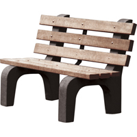 Park Benches, Recycled Plastic, 48" L x 25" W x 31" H, Brown Absolute Business Supply
