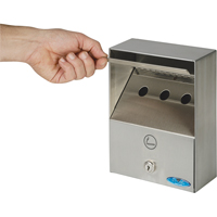 Smoking Receptacles, Wall-Mount, Stainless Steel, 1 Litres Capacity, 9" Height Absolute Business Supply