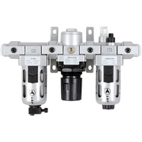 Filtre &agrave; air interm&eacute;diaire en trois parties, r&eacute;gulateur & lubrificateur AFRLMI38, 3/8" NPT Absolute Business Supply