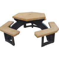 Recycled Plastic Hexagon Picnic Tables, 78" L x 78" W, Cedar Absolute Business Supply