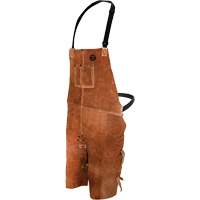 Tablier de soudage en cuir, Salopette &agrave; jambes fendues, 36" lo, Brun Absolute Business Supply