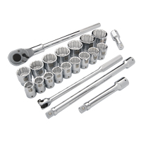 Jeu de douilles SAE, 21 Mcx, Prise de 3/4" Absolute Business Supply