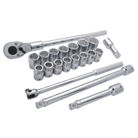 Jeu de douilles m&eacute;triques, 20 Mcx, Prise de 3/4" Absolute Business Supply