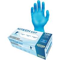Gants d'examen EDT, Petit, Nitech, 5 mils, Sans poudre, Bleu, Classe 2 Absolute Business Supply