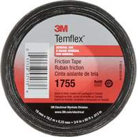 Temflex Cotton Friction Tape 1755, 19 mm (3/4") x 18.28 m (60'), Black Absolute Business Supply