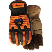 Drill Sergeant Impact Gloves, Large, Grain Leather Palm, Slip-On Cuff Absolute Business Supply