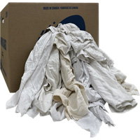 Boîte de chiffons d'essuyage, Ganzie, Blanc, 20 lb Absolute Business Supply