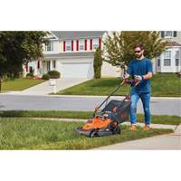 Lawn Mower with Comfort Grip Handle, Push Walk-Behind, Electric, 15" Cutting Width Absolute Business Supply