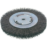 Economy Crimped Wire Wheel Brushes - Medium Face, 6" Dia., 0.014 Fill, 2" Arbor Absolute Business Supply