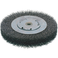 Economy Crimped Wire Wheel Brushes - Wide Face, 6" Dia., 0.014 Fill, 2" Arbor Absolute Business Supply