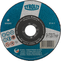 Basic 2 In 1 Cut-Off Wheel, 4-1/2" x 1/16", 7/8" Arbor, Type 1, Aluminum Oxide, 13300 RPM Absolute Business Supply